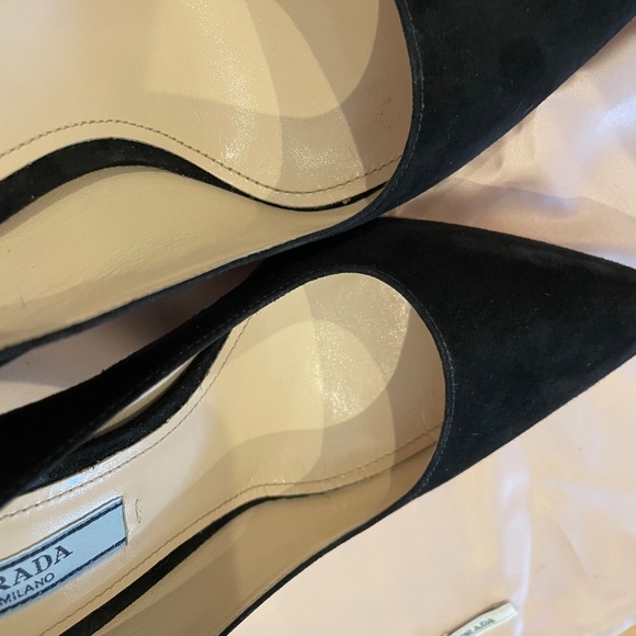 Prada Suede Pointed Toe Pumps - Picture 6 of 12